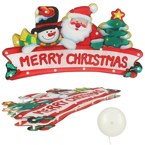 Lampki LED Wisząca Dekoracja Okna Świąteczna Merry Christmas XXL 45cm