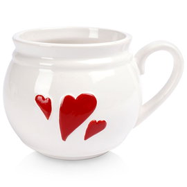 Duży Kubek Porcelanowy do Picia Herbaty Ziół Kawy Czekolady Podgrzewania XL
