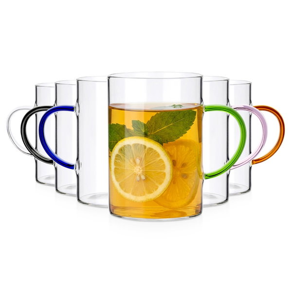 6x Szklanki Proste do Kawy Herbaty Napojów Zestaw Komplet Szklanek 290ml