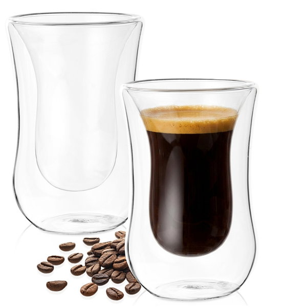 2x Szklanka Termiczna z Podwójną Ścianką do Kawy Espresso Mała Doppio 60 ml