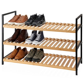 Półka na Buty Bambusowa Piętrowa Stojak Regał na Obuwie Szafka Organizer