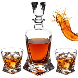 Zestaw do Whisky Drinków Prezentowy Karafka Szklana Szklanki na Prezent 3el