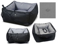 Transporter Samochodowy dla Psa Kota Fotelik Mata do Samochodu Szary 55cm