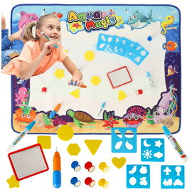 Mata Wodna do Malowania Rysowania Wodą Pieczątki Pisaki Szablony Zestaw XXL