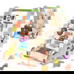 Drewniany Chodzik Pchacz Edukacyjny Tablica Manipulacyjna dla Dzieci 6w1
