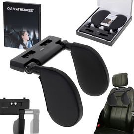 Zagłówek Samochodowy Regulowany Ergonomiczny na Głowę Szyję Miękki Czarny