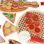 Drewniana Pizza do Krojenia dla Dzieci na Rzep Akcesoria Dodatki Zestaw XXL