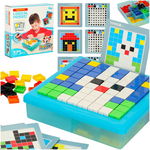 Układanka Edukacyjna Logiczna Kreatywna Klocki Puzzle Mozaika Obrazki 175el