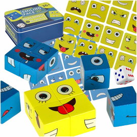 Gra Edukacyjne Wyzwania Nauka Emocji Klocki Drewniane Kreatywne dla Dzieci