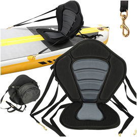 Siedzisko Kajakowe Krzesło z Oparciem do Deski SUP Miękkie Lekkie Czarne