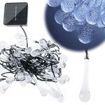 Lampki Solarne Ogrodowe Sople Girlanda Zewnętrzna 6,5m 30 LED Zimny Biały