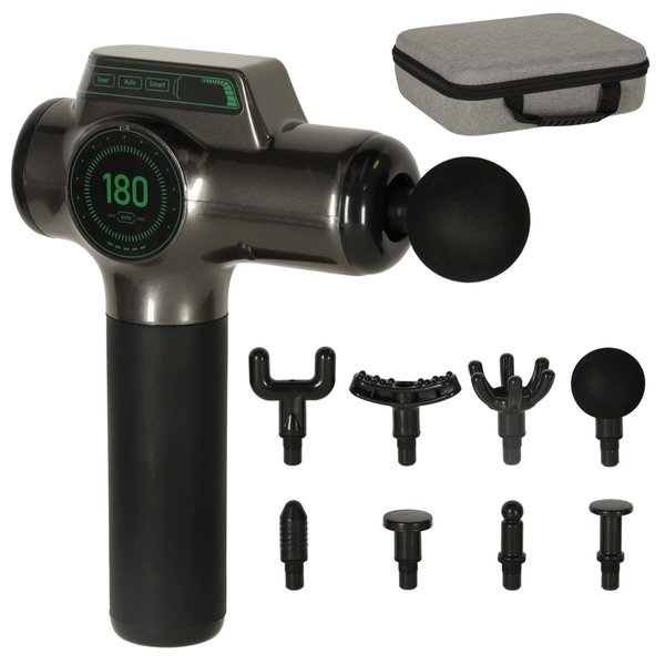 Pistolet do Masażu Masażer Pleców Stóp Ciała Gun Massage LED Zestaw 8w1