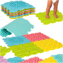 Puzzle Sensoryczne Mata Ortopedyczna Masaż Monstessori 8 szt. Pastelowe