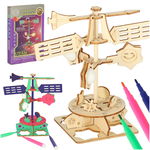 Zestaw Edukacyjny Puzzle Drewniane Wiatrowskaz Wiatraczek Model 3D Naukowy