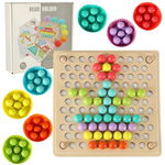 Układanka Edukacyjna Drewniana Mozaika z Kulek Koralików Montessori Sorter