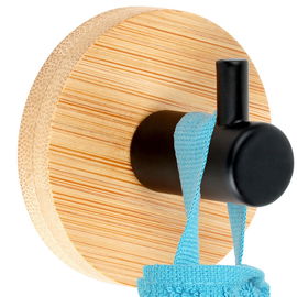 Haczyk Bambusowy Metal Samoprzylepny Wieszak na Ręcznik Ścierkę Łazienkowy
