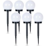 6x Lampa Ogrodowa Solarna Lampki Wbijane Gruntowe Kula LED z Czujnikiem
