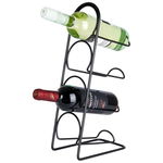 Stojak Metalowy Czarny Wino Alkohol Regał Szafka Półka na Wina 4 Butelki