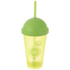 Kubek Plastikowy z Pokrywką Słomką do Picia Napojów Wody Drinków 450 ml