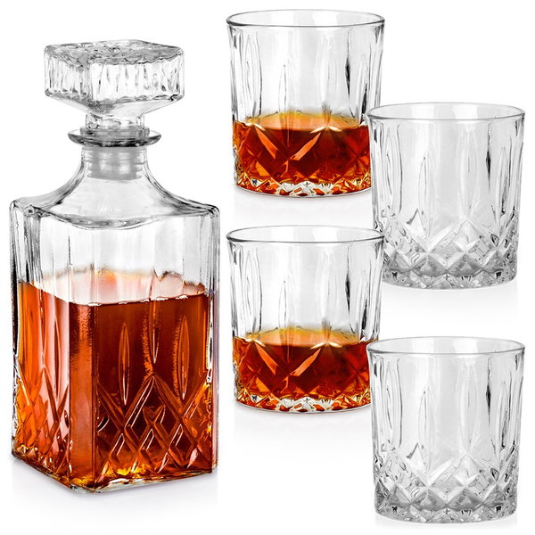 Zestaw Prezentowy do Alkoholu Karafka Szklanki do Whisky Drinków Butelka
