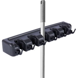 Wieszak Ścienny Uchwyt Mopa Miotłę Narzędzia Czarny Szeregowy Zaciskowy