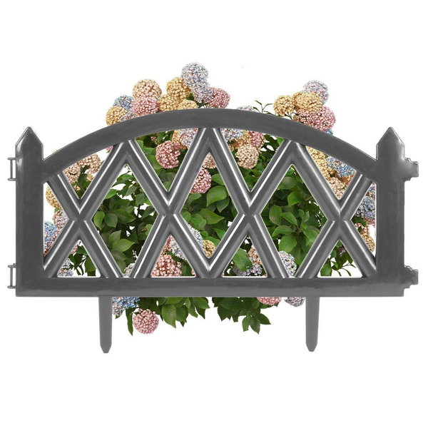 Płotek Ogrodowy Plastikowy Szary Border Palisada Obrzeże Trawnik 49 cm