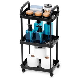 Wózek na Kółkach Mobilny Regał Kuchenny Łazienkowy 3 Poziomowy Szafka Półka