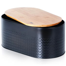 Pojemnik Chlebak na Pieczywo Chleb Bułki z Deską Bambusową Kuchenny Czarny