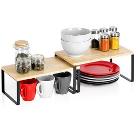 Półka Kuchenna Piętrowa na Blat Regał Do Szafki Stojak Organizer do Kuchni