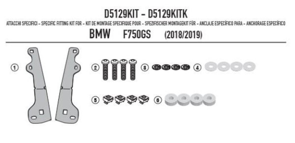 Mocowanie szyby BMW F 750GS Kappa | D5129KITK
