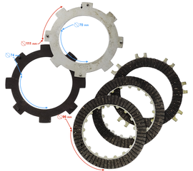 Komplet tarcz sprzęgłowych do Atv 110cc z przekładkami