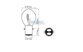 Żarówka BOSMA 6V 35/35W BA20d