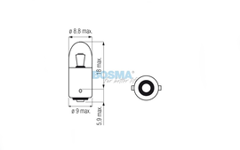 Żarówka BOSMA 12V 4W BA9s BLUE (4292) OP 10 SZT
