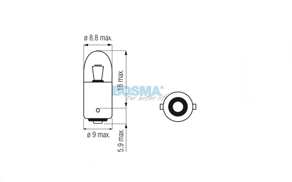 Żarówka BOSMA 12V 4W BA9s BLUE (4292) OP 10 SZT