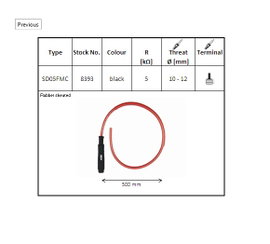 Fajka na świece ebonitowa prosta czarna (przewód 50 cm) NGK | SD05FMC
