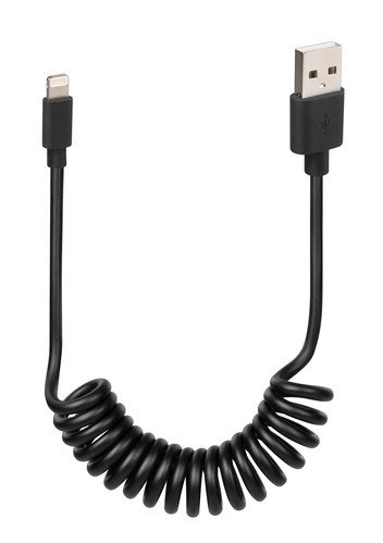 Kabel USB Apple 8 Pin sprężynowy 100cm czarny Lampa | 38701