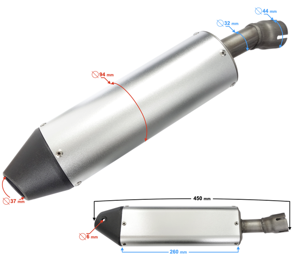 Tłumik Cross 150cc Barton NXT 150 -Kayo, Apollo, Diabolini, Xmotos