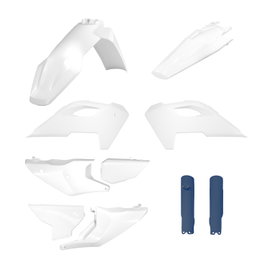 Komplet plastików FULL KIT Husqvarna TE/FE TPI OEM Biały Niebieski Polisport