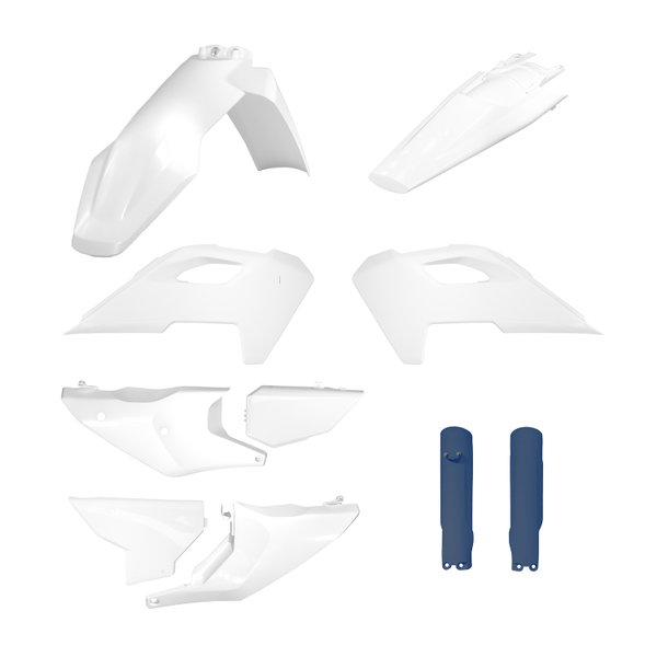 Komplet plastików FULL KIT Husqvarna TE/FE TPI OEM Biały Niebieski Polisport