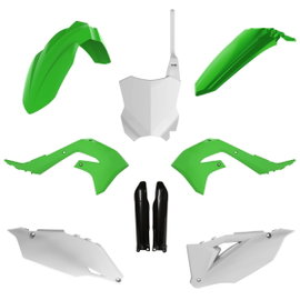 Komplet plastików Kawasaki KXF 250, KXF 450 zielony biały Polisport | 91495