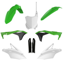 Komplet plastików Kawasaki KXF 250 zielony czarny biały Polisport | 91490