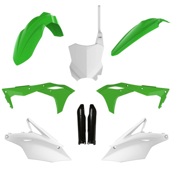 Komplet plastików Kawasaki KXF 250 zielony biały czarny Polisport | 91492