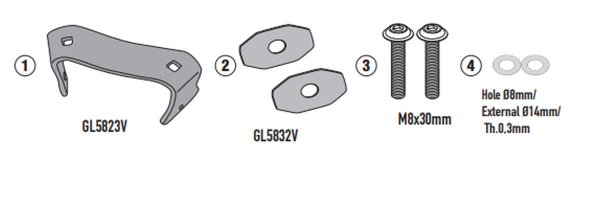 Adapter do zamontowania stelaża bocznego KLO5145MK, KLO5145CAM BMW F 900 GS