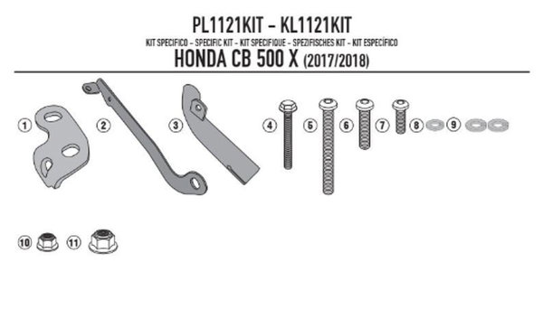 Adapter do zamontowania stelaża bocznego Kappa | KL1121KIT
