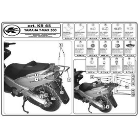Stelaż kufra centralnego z płytą Monokey Yamaha T-MAX 500 Kappa | KR45