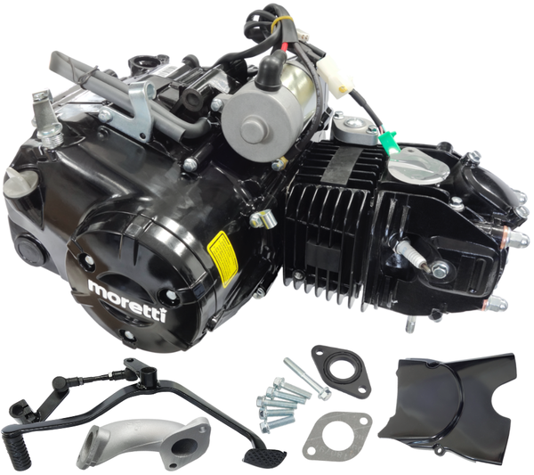 Silnik Moretti poziomy 157FMJ, 150cc 4T, 4-biegowy manual, czarny, z