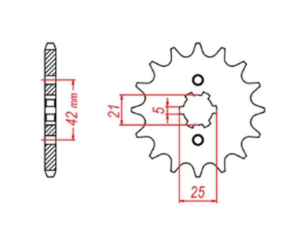 Zębatka przednia Honda XR 600R, TRX 400EX/X 14 (ŁAŃC. 520) MTX Parts | 10-103-14