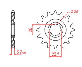 Zębatka przednia Yamaha YZF 250, WR 250F 13 (ŁAŃC. 520) MTX Parts | 10-5NL-13