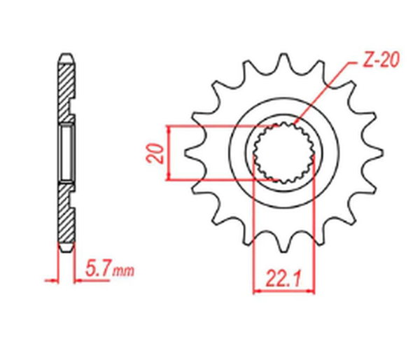 Zębatka przednia Yamaha YZF 250, WR 250F 13 (ŁAŃC. 520) MTX Parts | 10-5NL-13