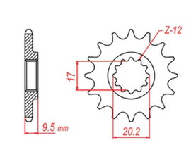 Zębatka przednia KTM SX 65 13 (ŁAŃC. 420) MTX Parts | 10-KT4-13